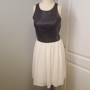 GUESS Black Faux Snake Top Dress White Skirt